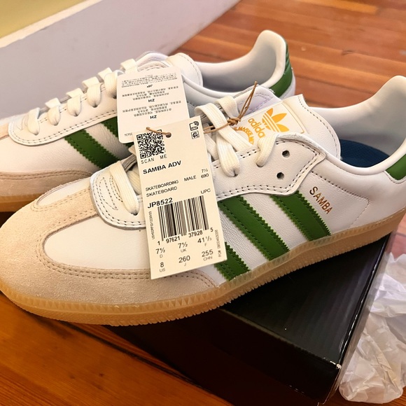 Adidas Samba White and Green Sneakers - Picture 3 of 4
